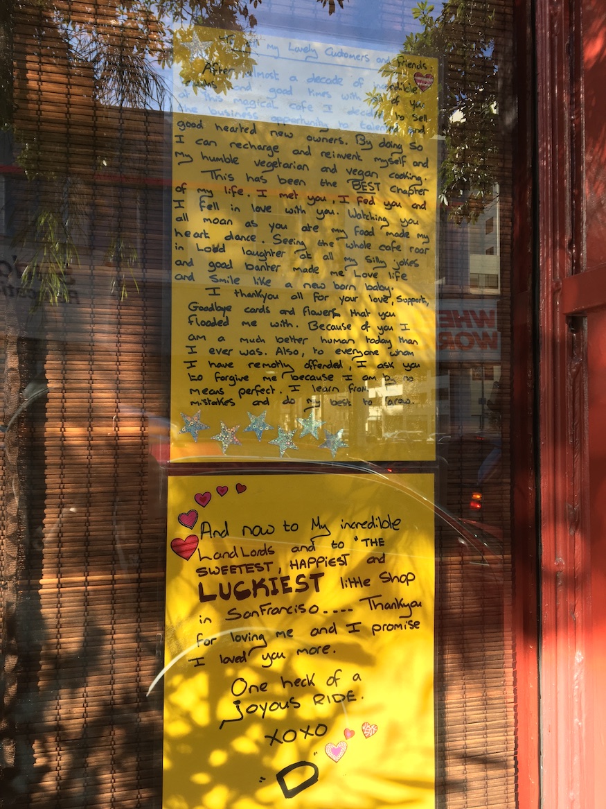 Sweet Goodbye Letter From Red Door Cafe